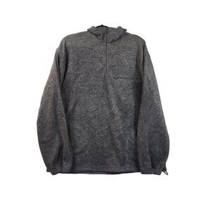 River Trader Mens M Oversized Gray Fleece Pullover 1/4 Zip Chest Pocket Jacket